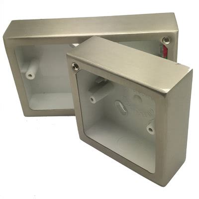 surface mounted shallow stainless steel electrical boxes|decorative surface mount outlet box.